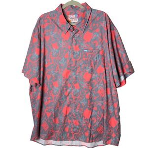 DIXXON Flannel Co SCREECH Sz 3X Party Shirt Button Up Hawaiian Camp Jet Ski Pink